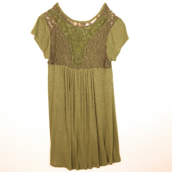 Hippy Rose Bohemian Green Flowy Lacy Top  Size S Willow Bough - Picture 3 of 5